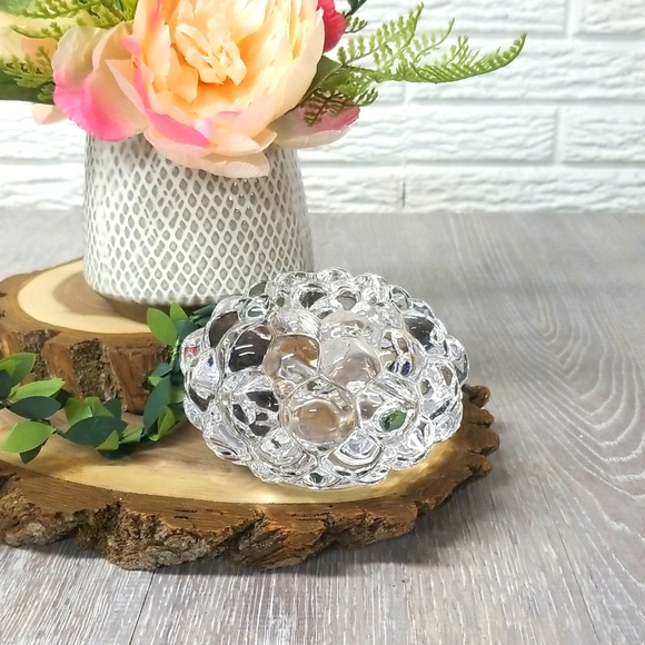 Orrefors raspberry crystal candle holder - Picture 12 of 12